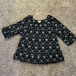 🦋Style & Co Black and White Blouse Sz XL